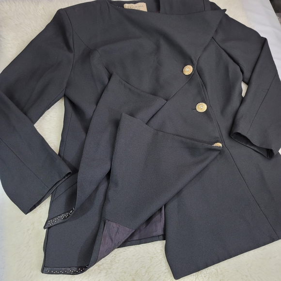 Vtg FiGurina Embellished Blazer Jacket Sz 16 - Picture 4 of 16